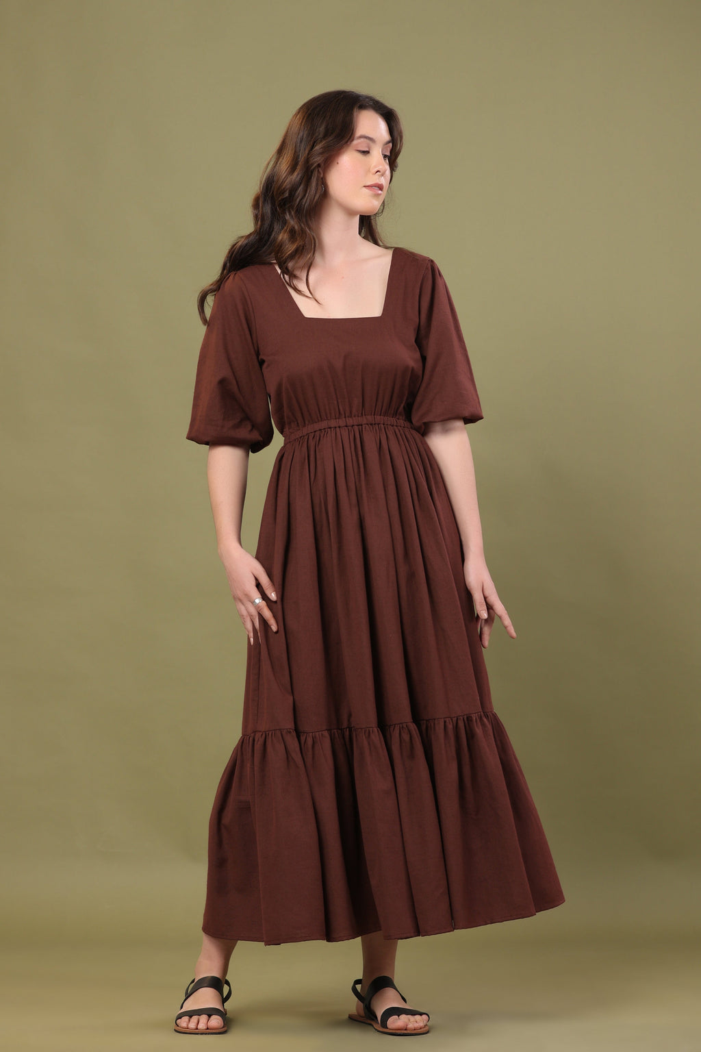 Maeve Dress in Mahogany Brown