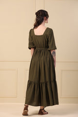 Maeve Dress in Moss Green