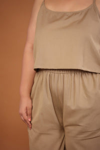 Cotton Flax Tank Set in Camel