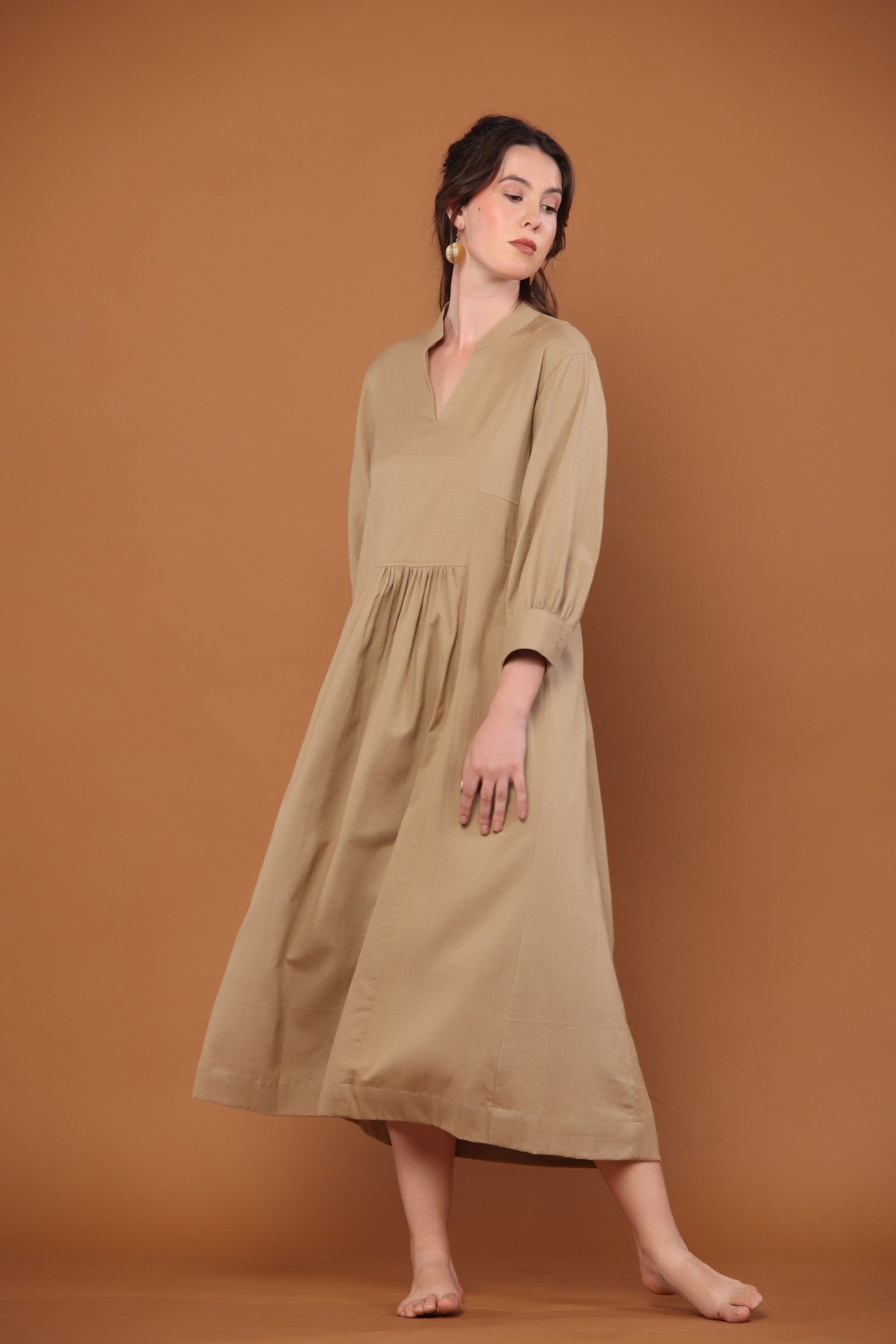 Elizabeth Dress in Camel