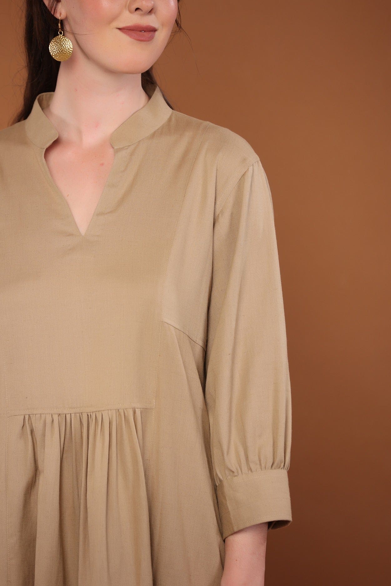 Elizabeth Dress in Camel