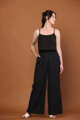 Cotton Flax Tank Set in Black