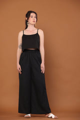 Cotton Flax Tank Set in Black