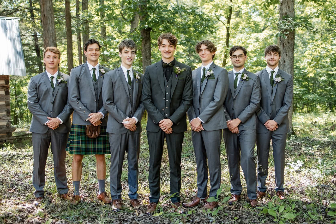 Wedding party in custom Pana Mina suits
