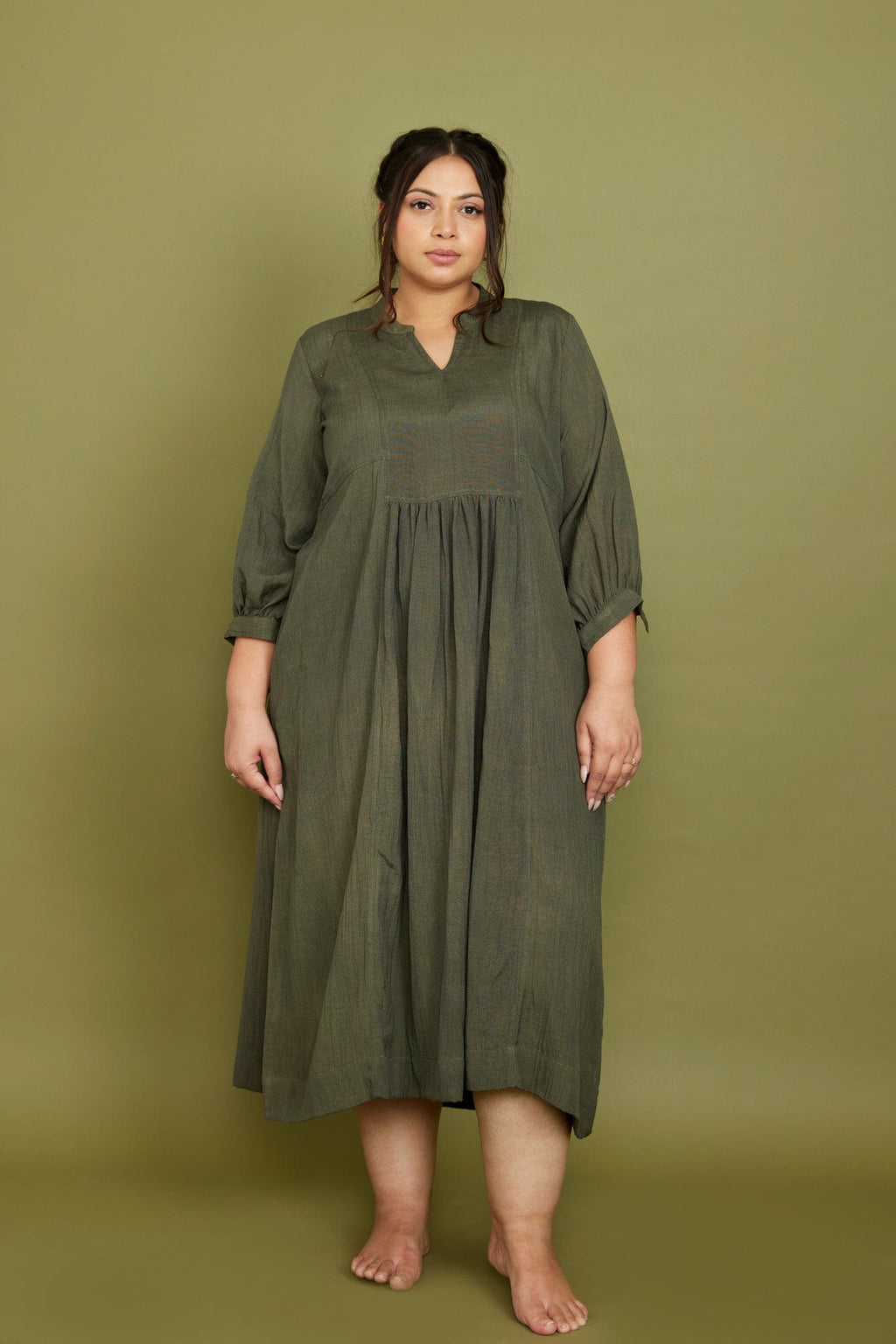 Elizabeth Dress in Moss Green – Pana Mina