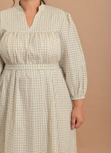 Vera Dress in Cream Gingham