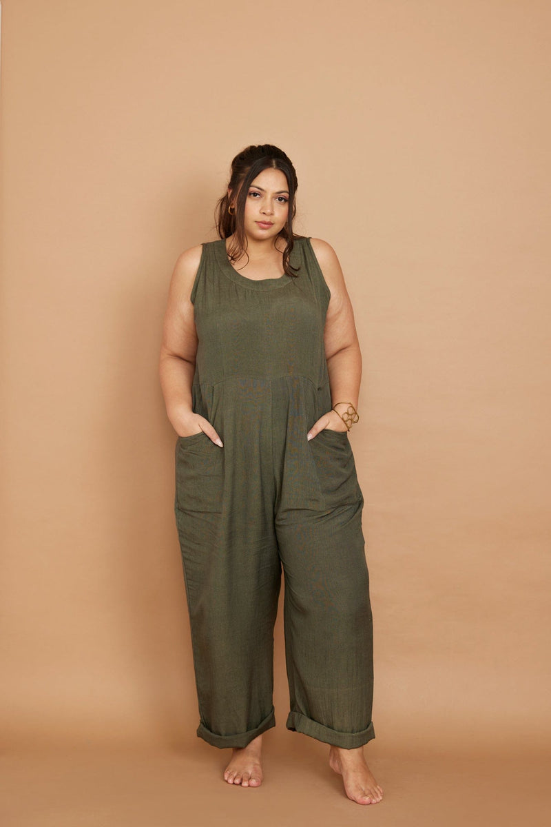 Women's Plus Size Casual Loose Overalls Jumpsuits Knot Strap Sleeveless  Wide Leg Long Pant with Pockets - Walmart.com
